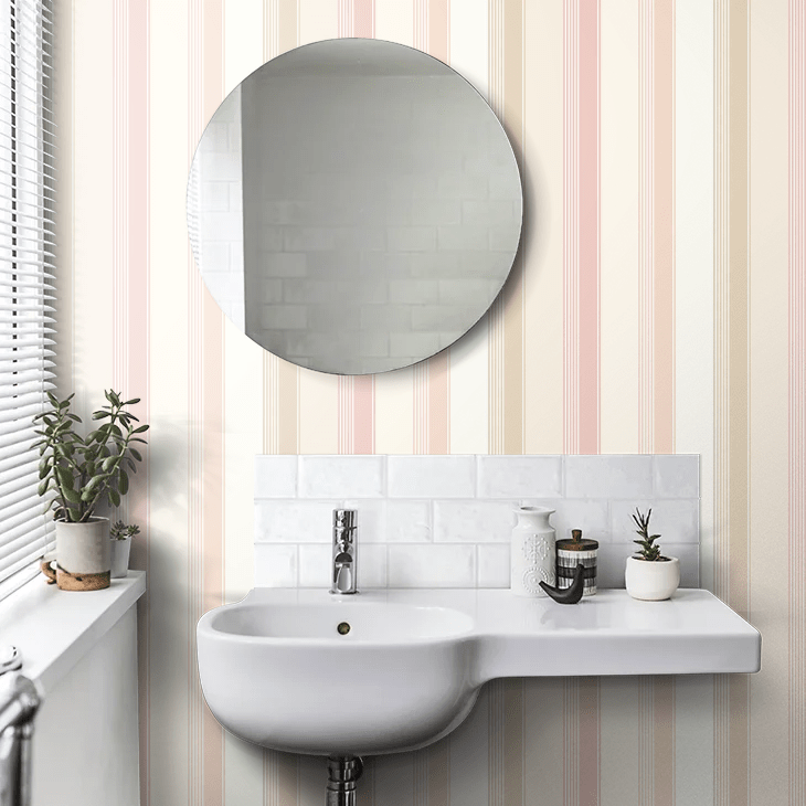 Multi Stripe Wallpaper - Putty Mix - Ohpopsi - LBK50134W - Premier Wallcovering