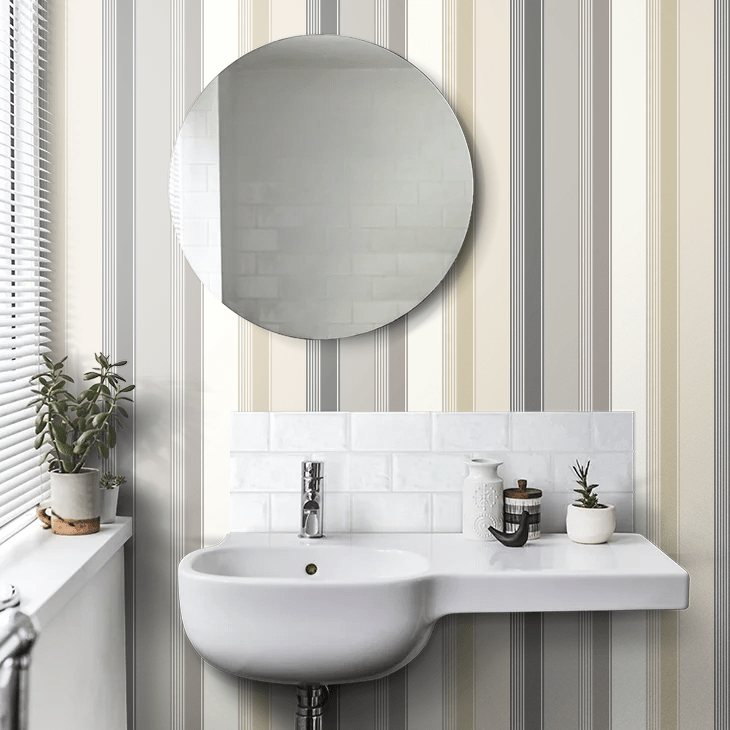 Multi Stripe Wallpaper - Slate Mix - Ohpopsi - LBK50120W - Premier Wallcovering