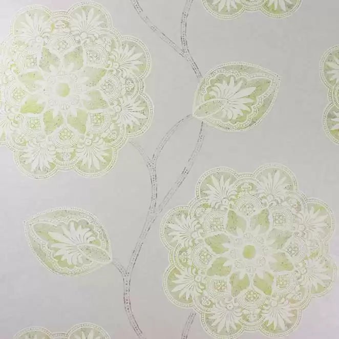 Mumtaz Wallpaper - Green/ Grey/White - Osborne & Little - W6593-02 - Premier Wallcovering