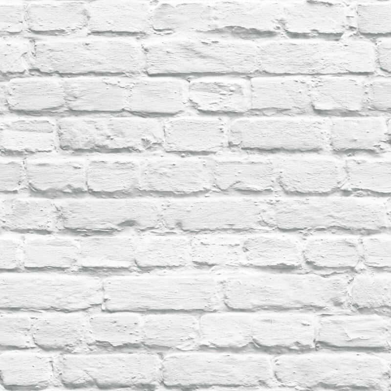 Muriva Painted Brick Wallpaper - White - Muriva - 102539 - Premier Wallcovering