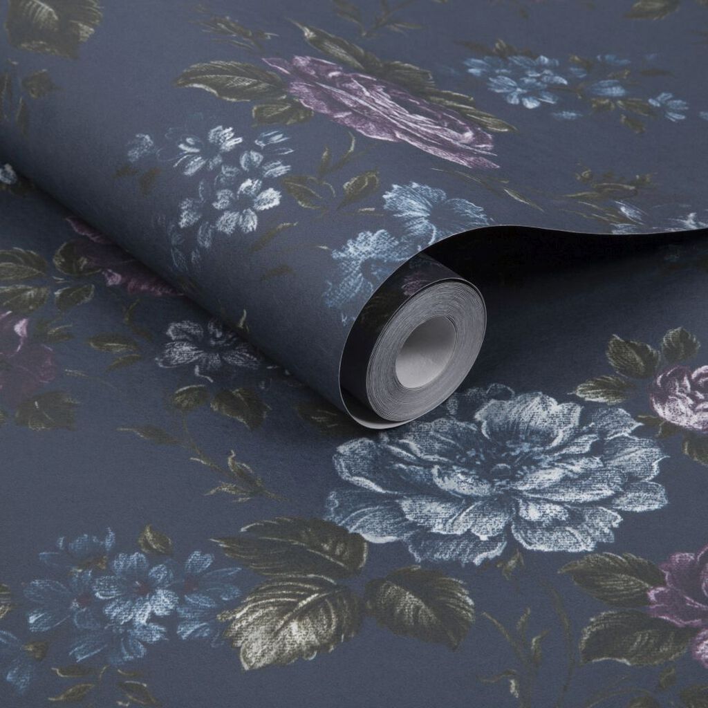 Muse Wallpaper - French Navy - Graham & Brown - 103506 - Premier Wallcovering
