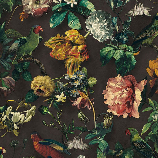 Museum Enchanted Floral Wallpaper - Black - Eijffinger - 307300 - Premier Wallcovering