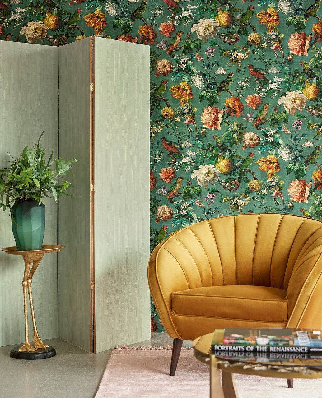 Museum Enchanted Floral Wallpaper - Teal - Eijffinger - 307305 - Premier Wallcovering