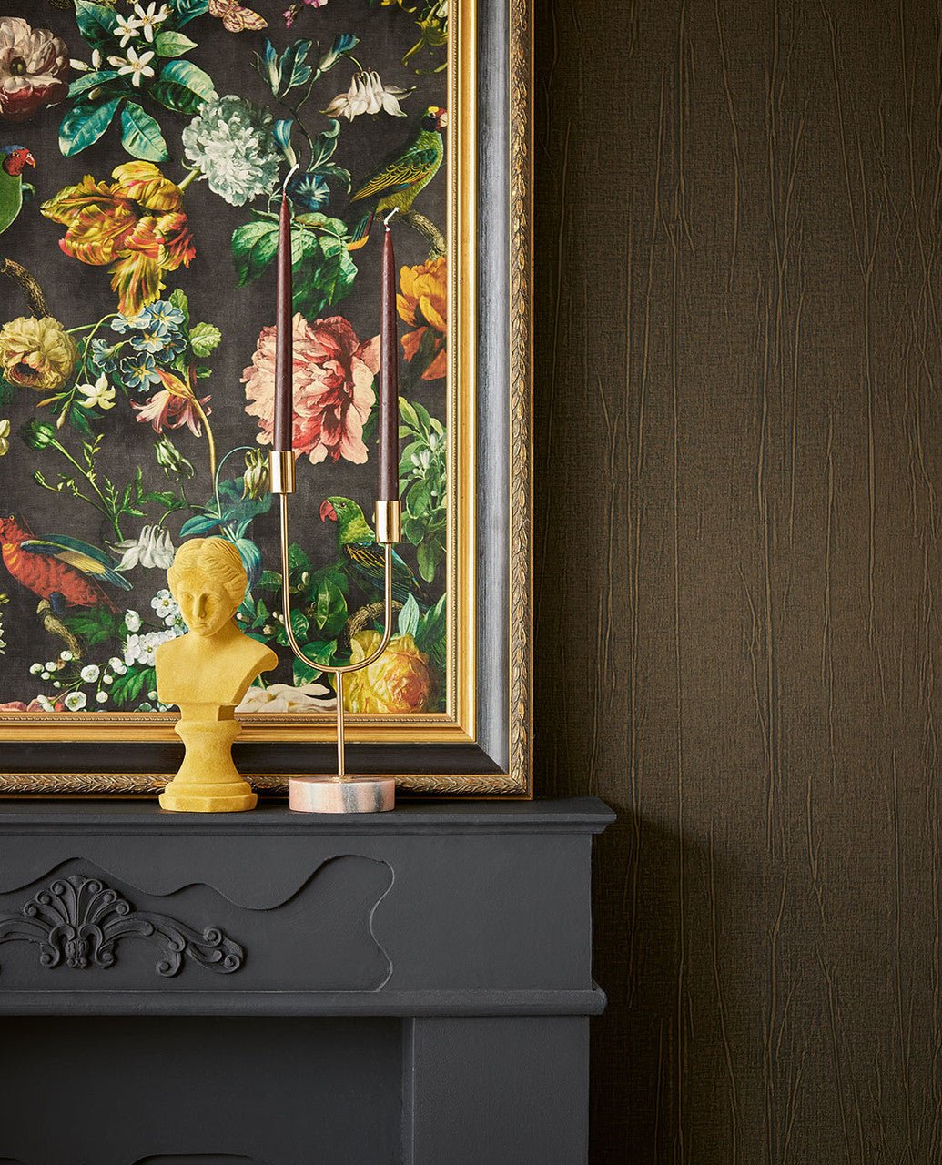 Museum Enchanted Floral Wallpaper - Black - Eijffinger - 307300 - Premier Wallcovering