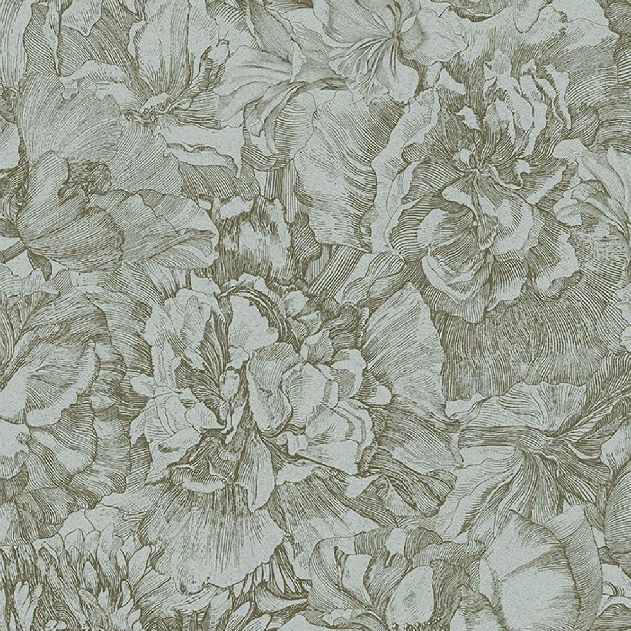 Museum Flowers Wallpaper - Blue / Green - Eijffinger - 307342 - Premier Wallcovering