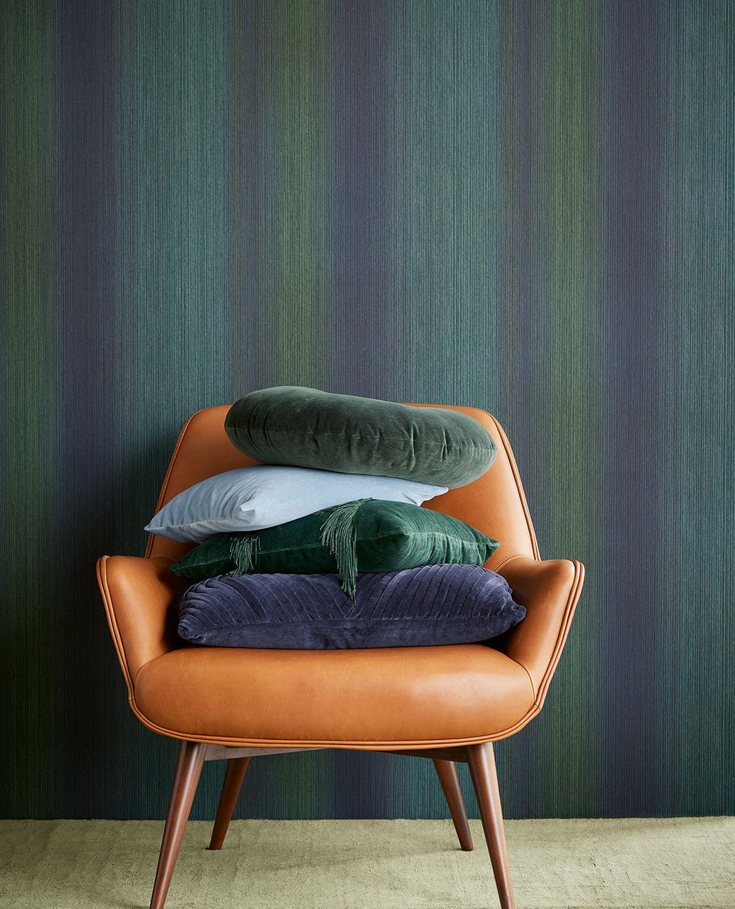 Museum Gradient Wallpaper - Teal - Eijffinger - 307312 - Premier Wallcovering