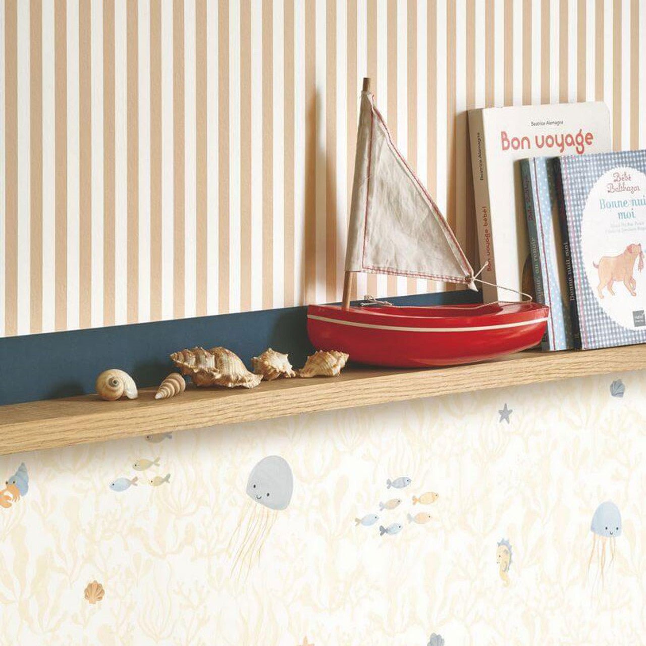 My Little World Rayure Once Upon A Time Wallpaper - Olive - Casadeco - 29887227 - Premier Wallcovering