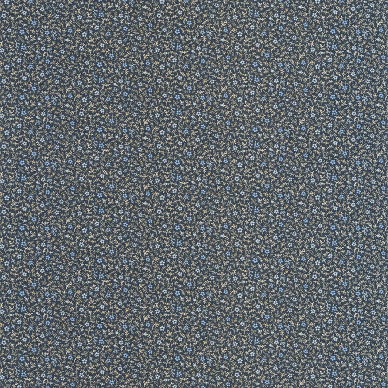 Myosotis Flower Market Wallpaper - Bleu Nuit - Casadeco - 89236505 - Premier Wallcovering