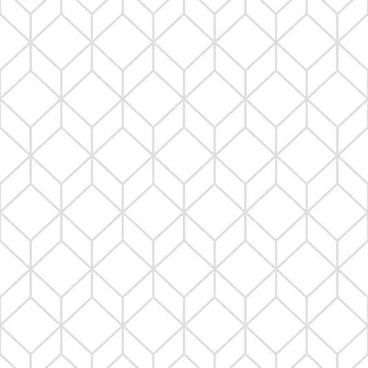 Myrtle Geo Wallpaper - White & Silver - Superfresco Easy - 104121 - Premier Wallcovering