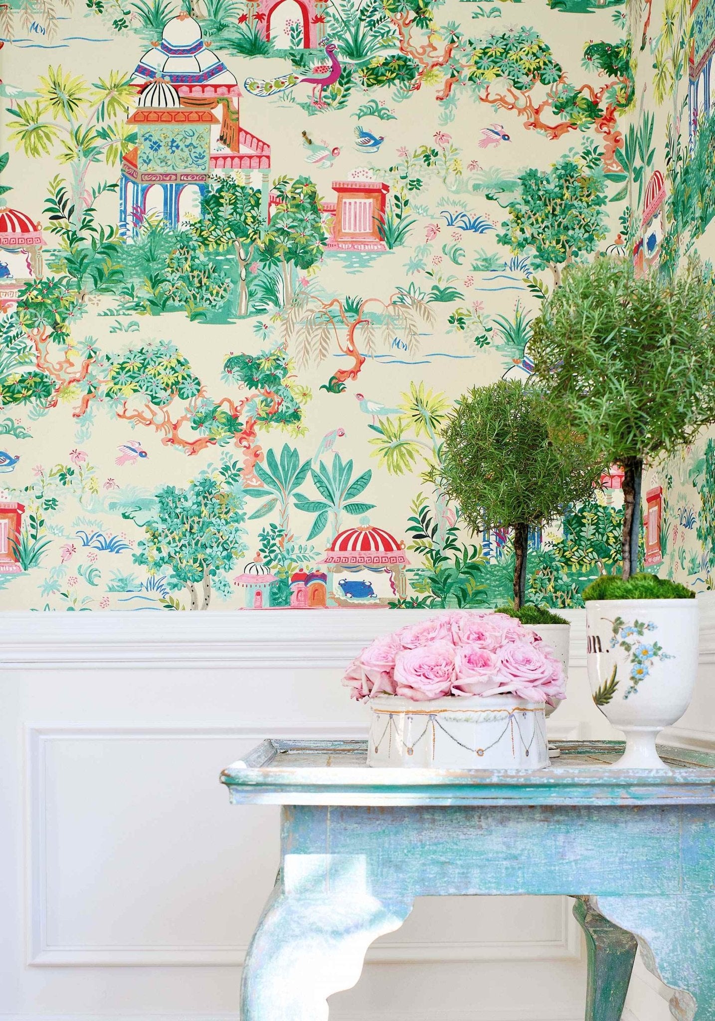 Mystic Garden Wallpaper - Navy - Thibaut - T20823 - Premier Wallcovering