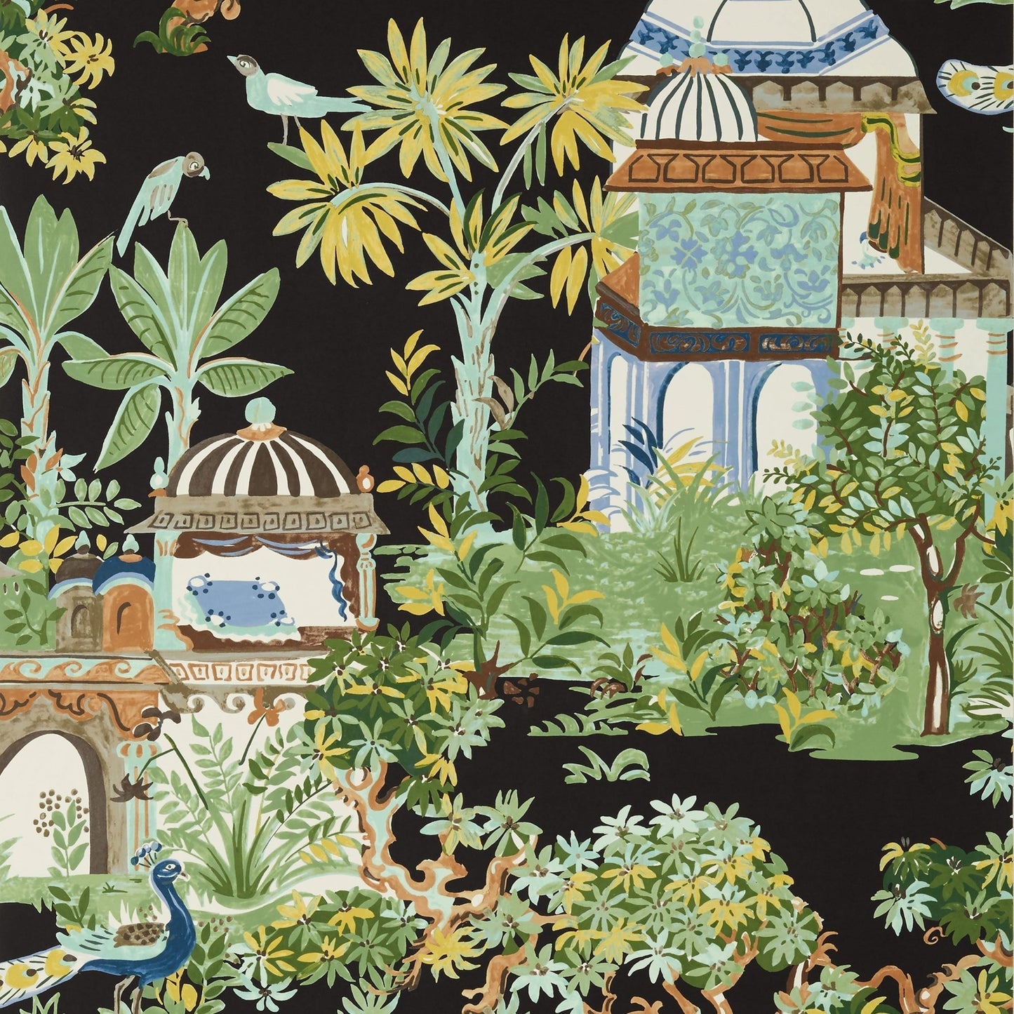 Mystic Garden Wallpaper - Black - Thibaut - T20825 - Premier Wallcovering