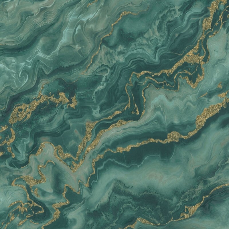 Mystic Marble Metallic Wallpaper - Green/Gold - Elle Decoration - 10447 - 19 - Premier Wallcovering