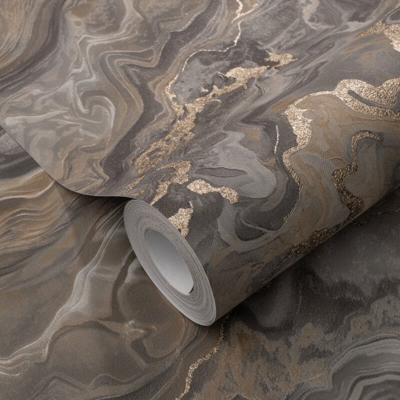 Mystic Marble Metallic Wallpaper - Taupe/Gold - Elle Decoration - 10447 - 37 - Premier Wallcovering