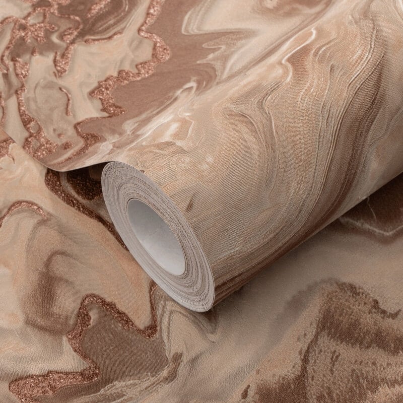 Mystic Marble Metallic Wallpaper - Brown/Rust - Elle Decoration - 10447 - 13 - Premier Wallcovering