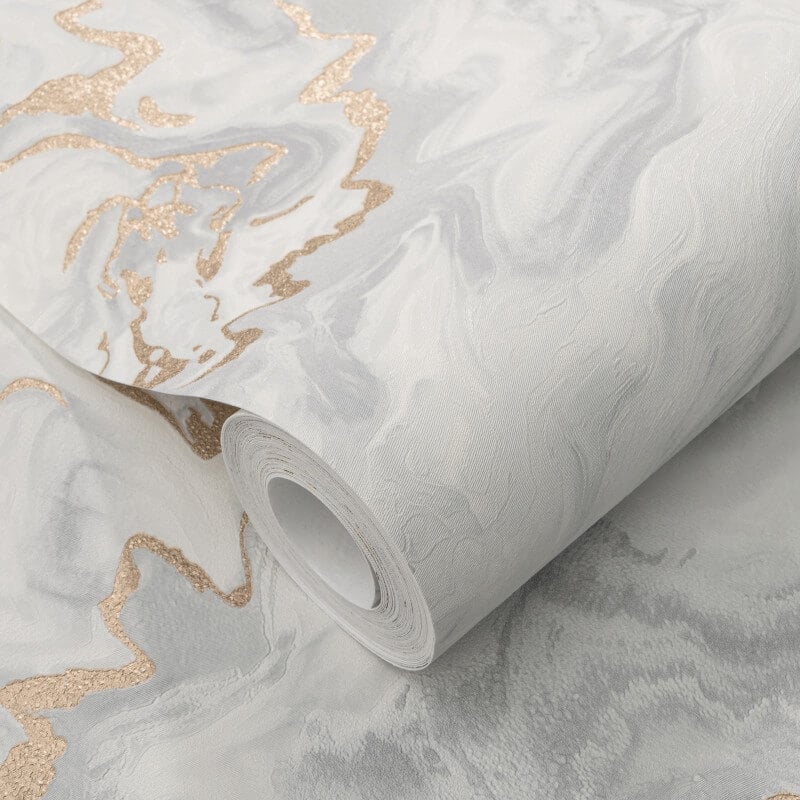 Mystic Marble Metallic Wallpaper - Grey/Gold - Elle Decoration - 10447 - 31 - Premier Wallcovering