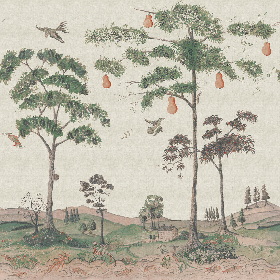 Mythical Land Wallpaper - Linen - Andrew Martin - KKMYLALIN - Premier Wallcovering