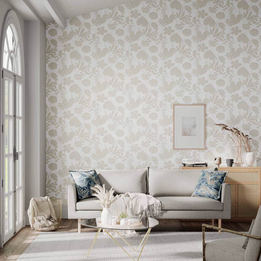 Nalina Wallpaper - Peach - HAMA111051 - Harlequin - Premier Wallcovering