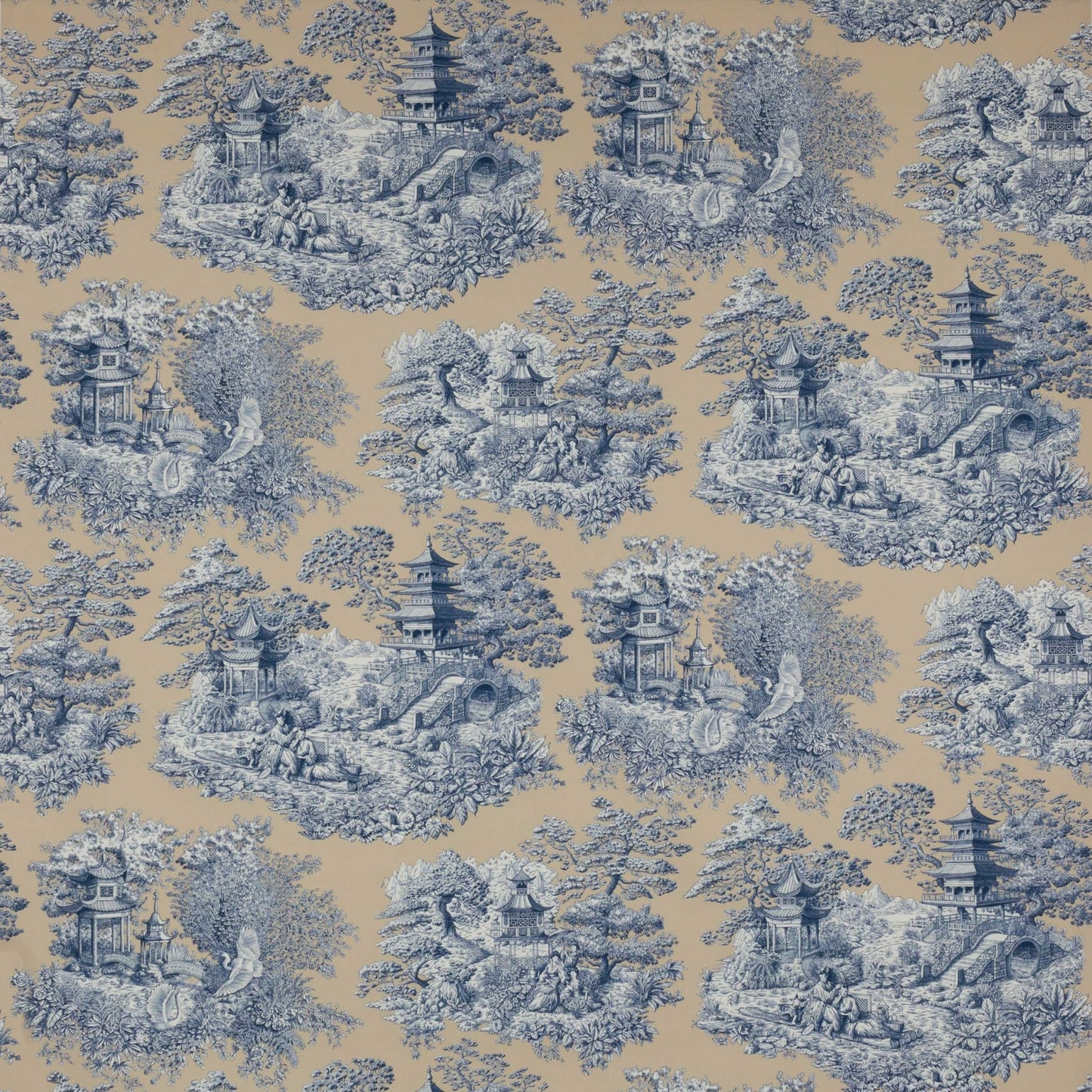 Nara Fabric - Prusse - Manuel Canovas - M4076-03 - Premier Wallcovering
