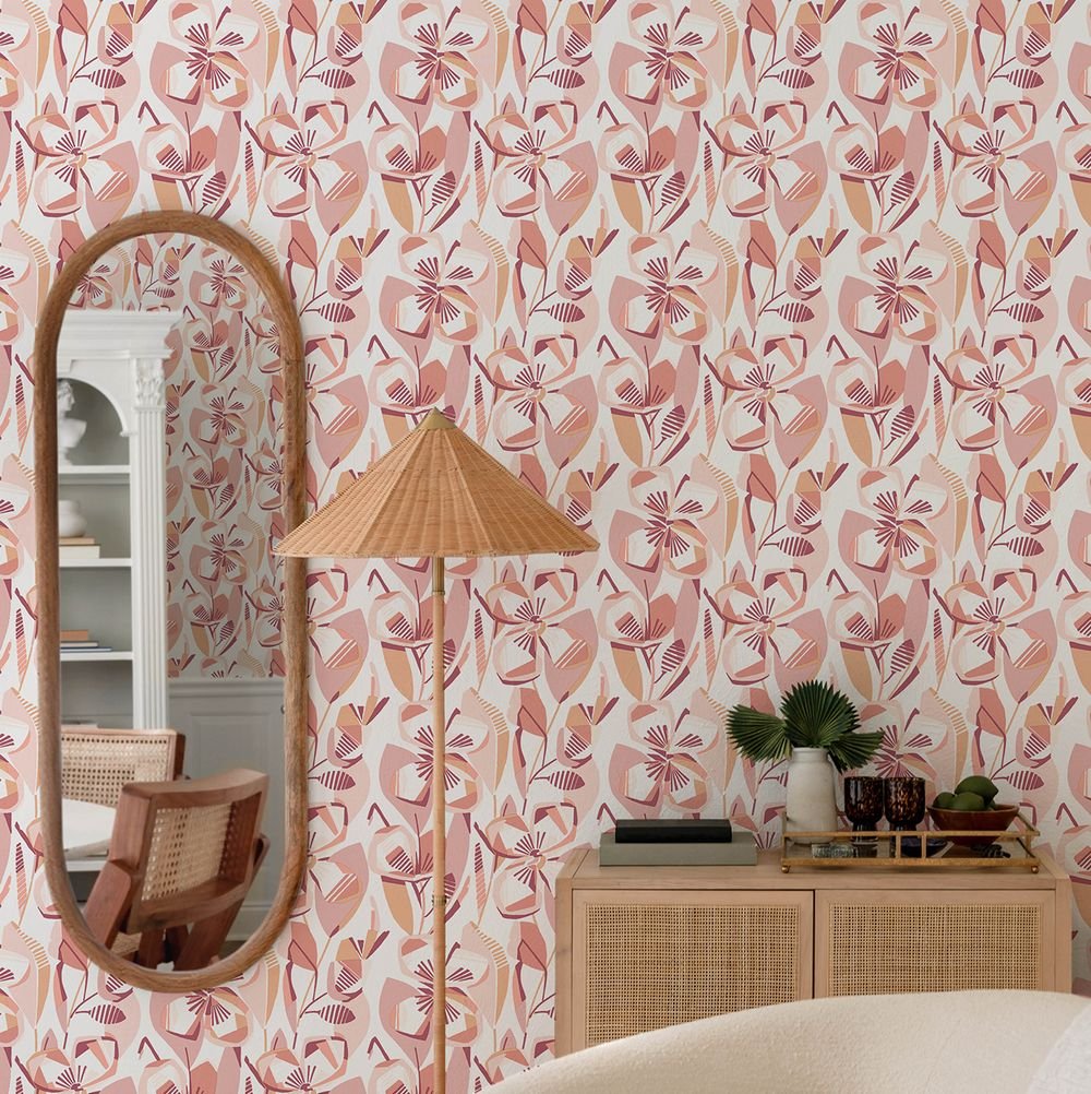 Nathalie Wallpaper - Coral - A Street Prints - FD27279 - Premier Wallcovering