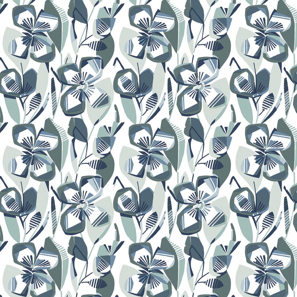 Nathalie Wallpaper - Navy Green - A Street Prints - FD27283 - Premier Wallcovering