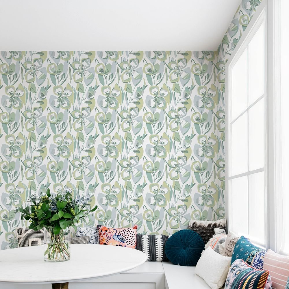 Nathalie Wallpaper - Green - A Street Prints - FD27282 - Premier Wallcovering