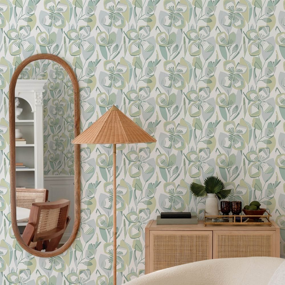 Nathalie Wallpaper - Green - A Street Prints - FD27282 - Premier Wallcovering