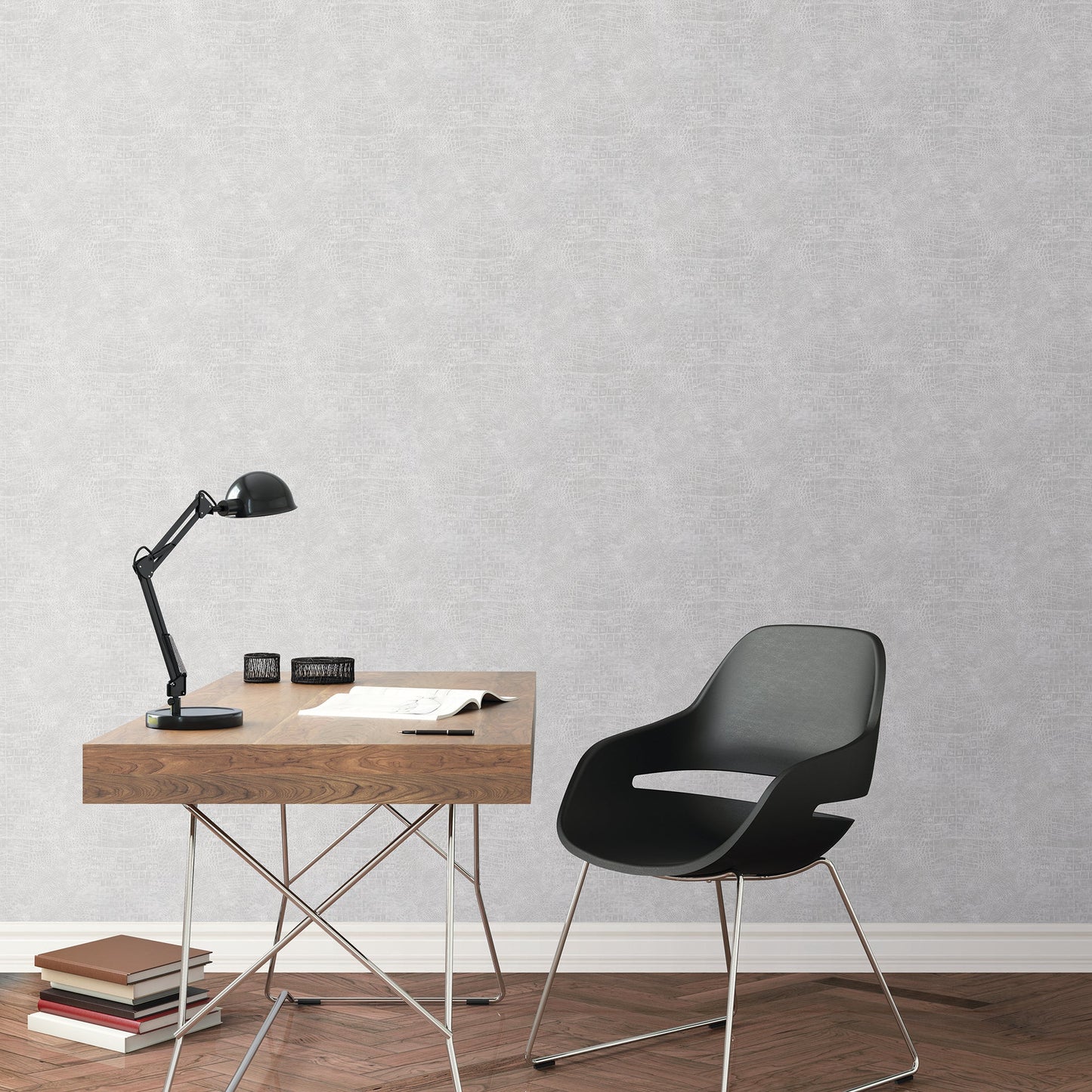 Natural FX 2 Crocodile Wallpaper - Grey - Galerie - G67509 - Premier Wallcovering