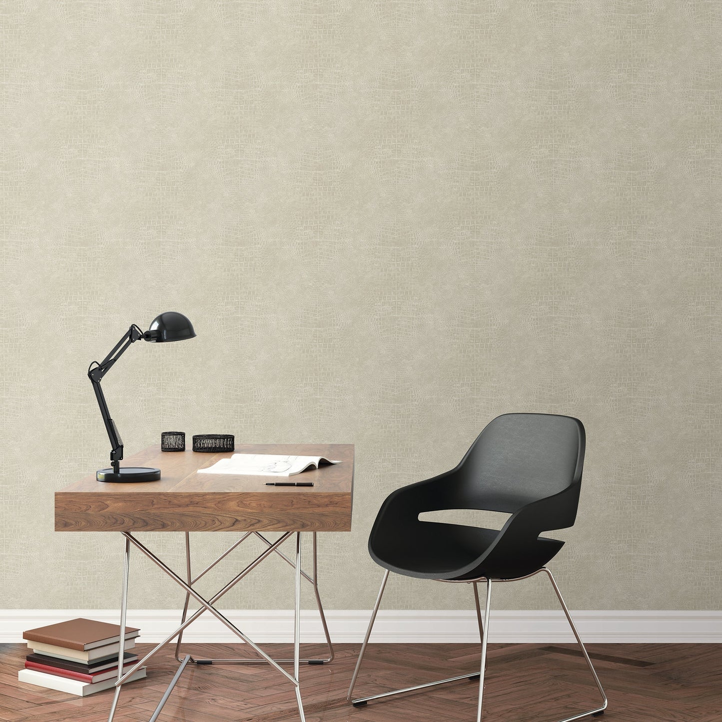 Natural FX 2 Crocodile Wallpaper - Shenn Beige - Galerie - G67504 - Premier Wallcovering