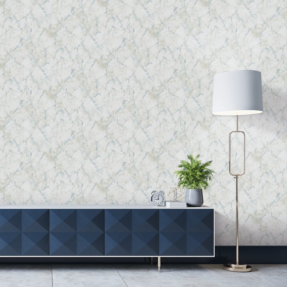 Natural FX 2 Marble Wallpaper - Green / White / Cream - Galerie - G67756 - Premier Wallcovering