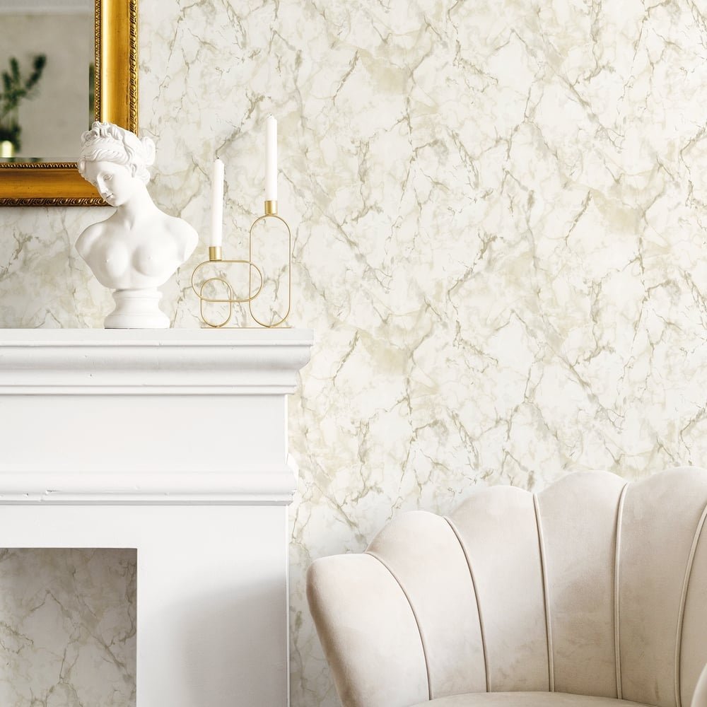 Natural FX 2 Marble Wallpaper - Beige / White / Cream - Galerie - G67753 - Premier Wallcovering