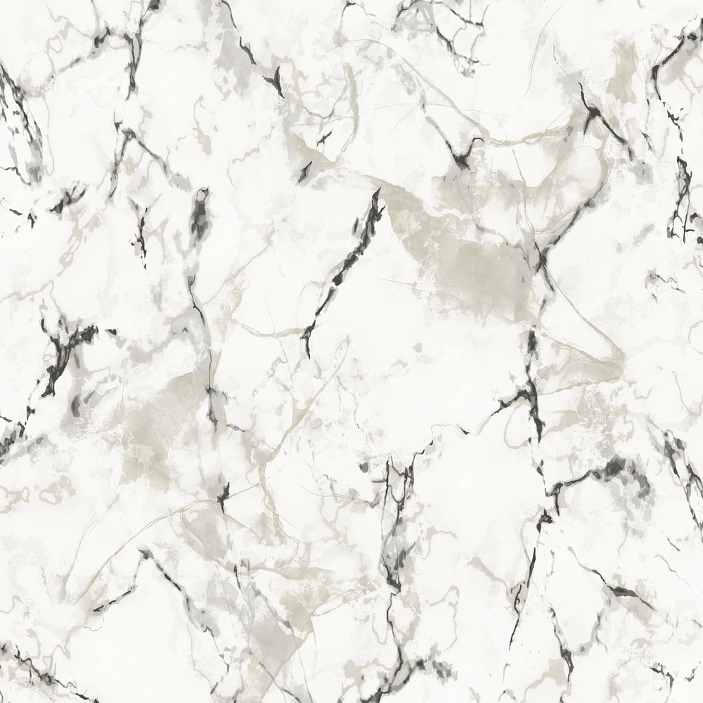 Natural FX 2 Marble Wallpaper - Silver Grey / Black / White - Galerie - G67758 - Premier Wallcovering