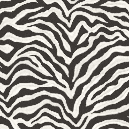 Natural FX 2 Zebra Wallpaper - Black & White - Galerie - G67491 - Premier Wallcovering