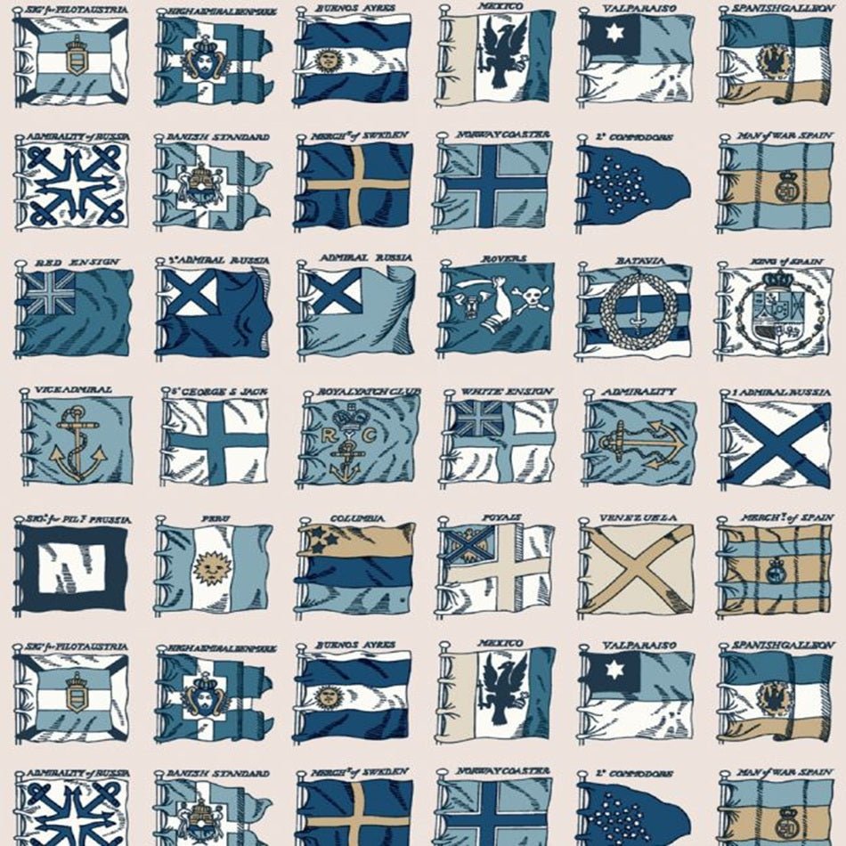 Naval Ensigns Wallpaper - Blue - Mulberry Home - FG099/H101 - Premier Wallcovering