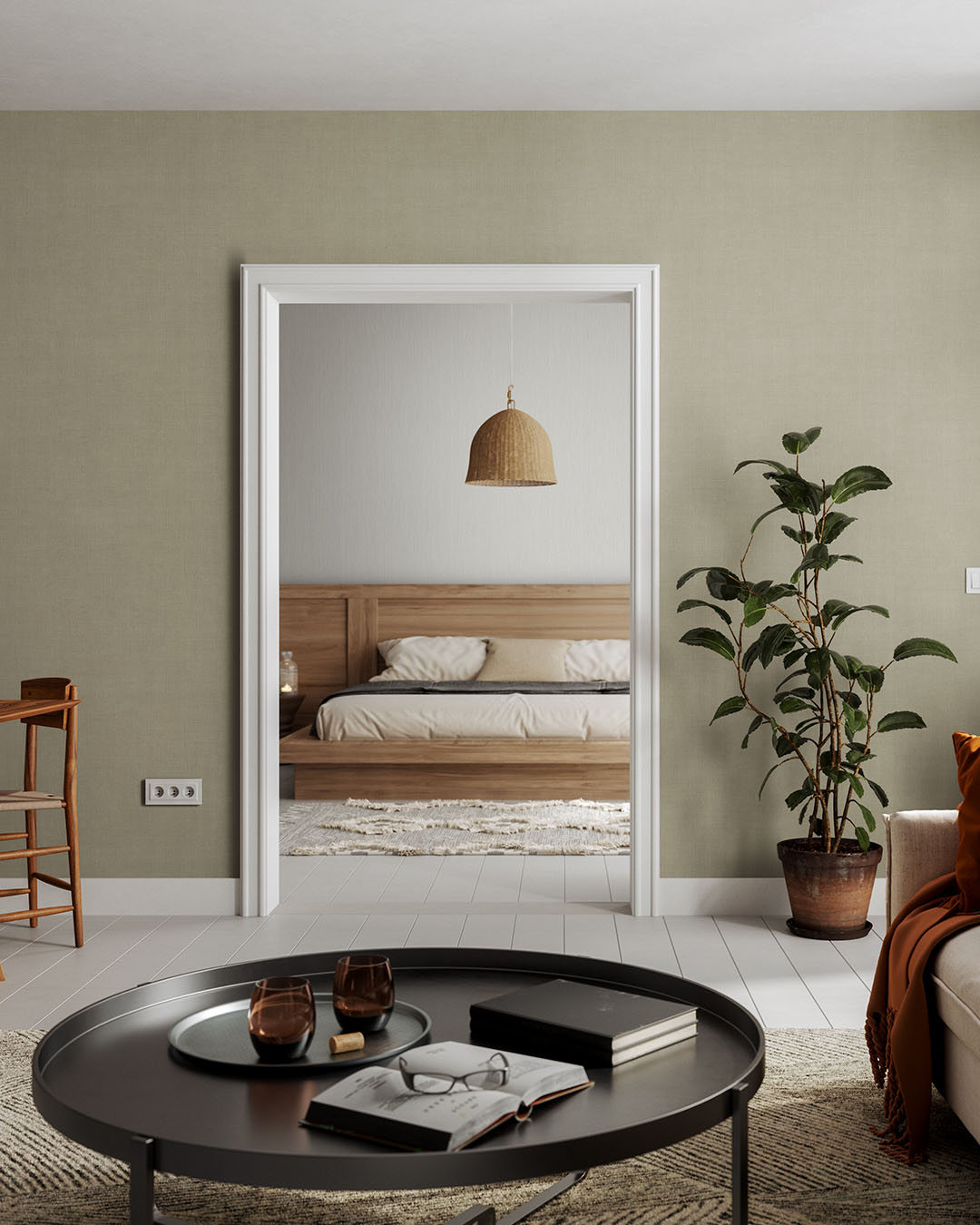 Näver Wallpaper - Greige - Midbec - 16045 - Premier Wallcovering