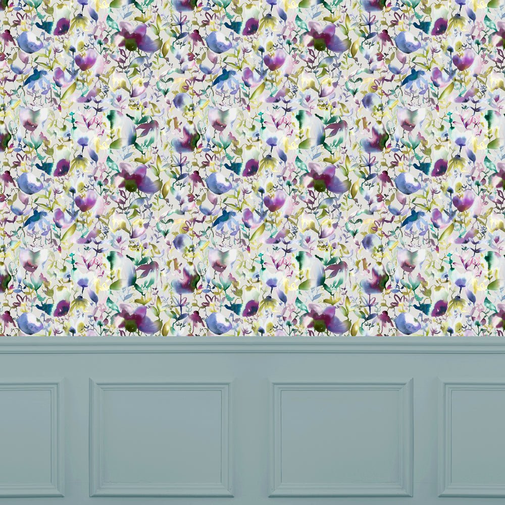 Nelia Wallpaper - Indigo - Voyage Maison - NELIA/WPO/IND - Premier Wallcovering