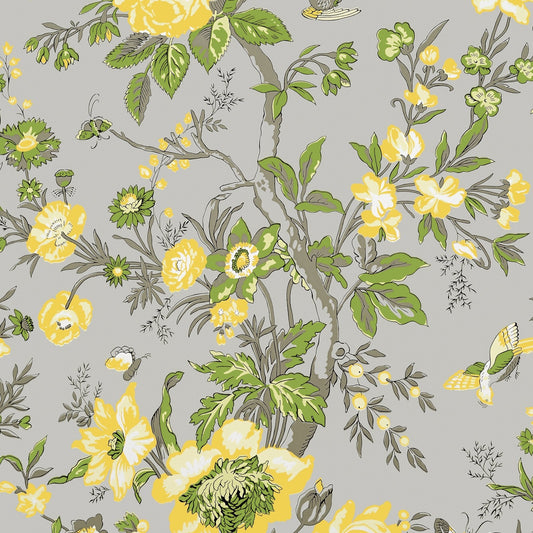 Nemour Wallpaper - Grey - Thibaut - T36128 - Premier Wallcovering