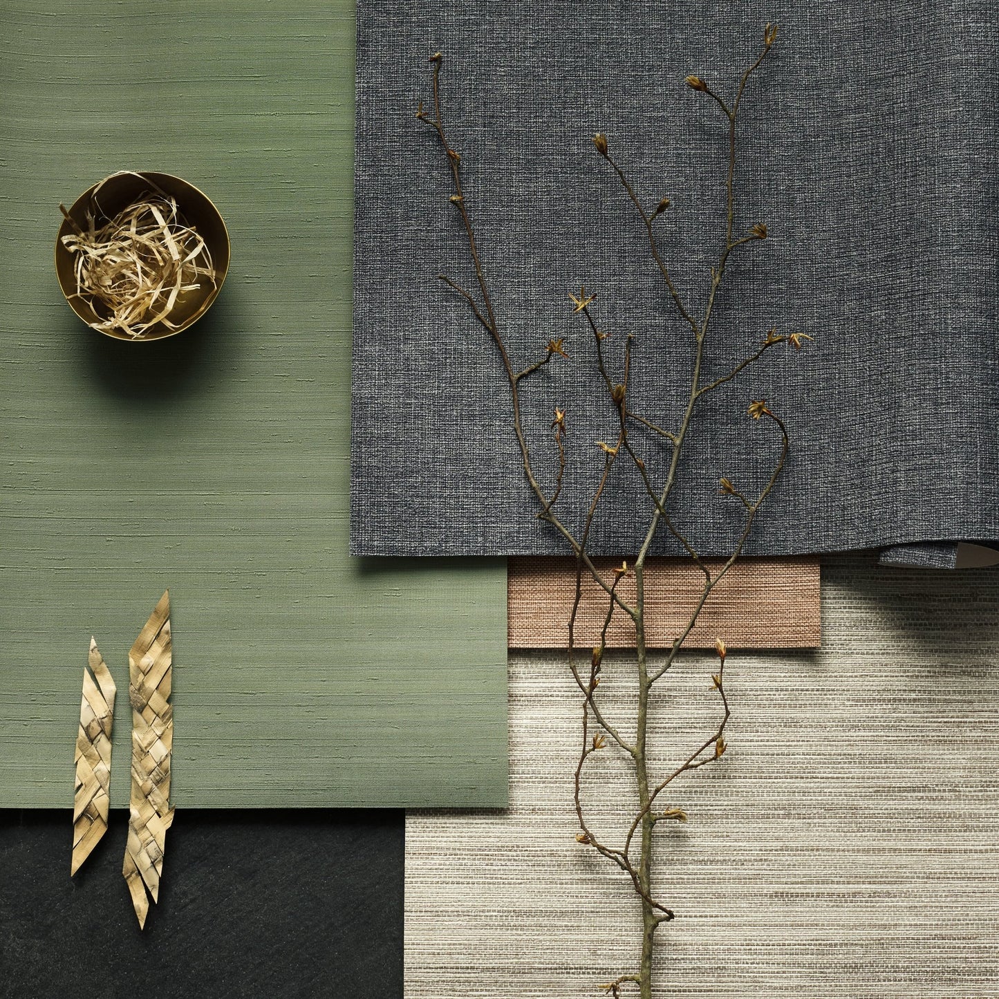 Neo Linen Embossed Wallpaper - Ink - Romo - Textured Vol.I - W463/08 - Premier Wallcovering