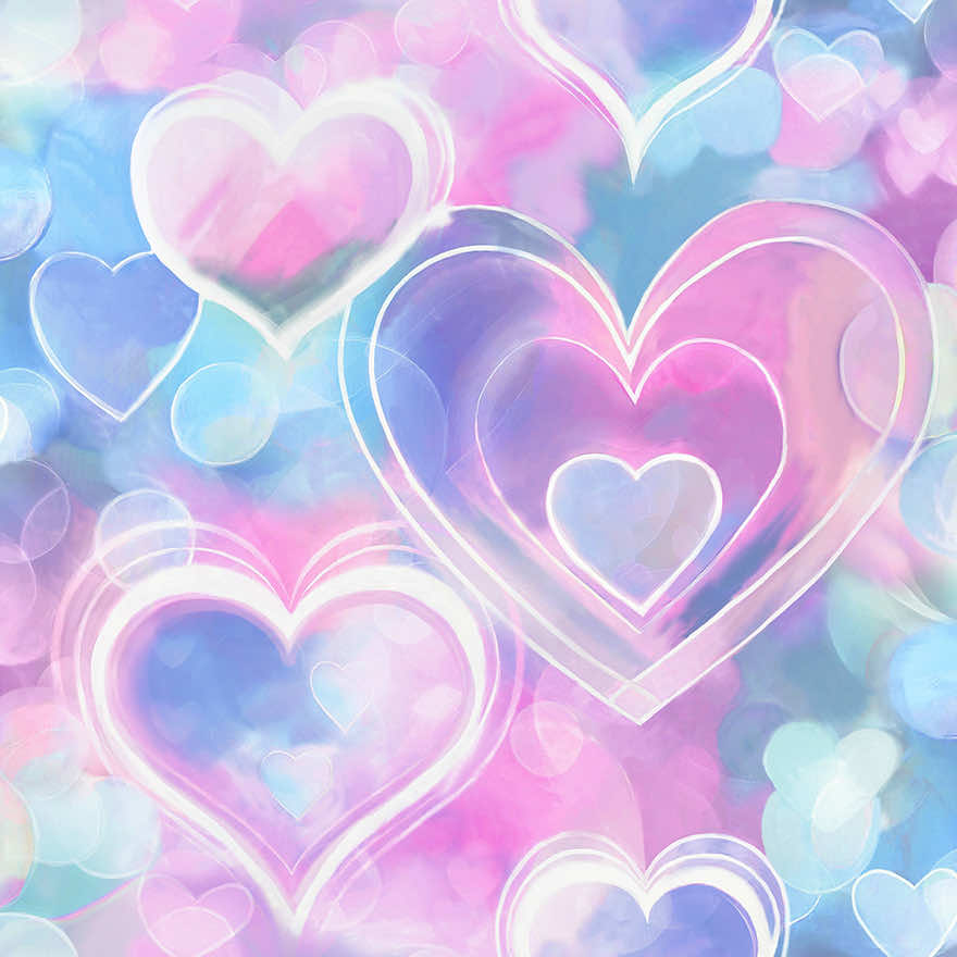Neon Hearts Wallpaper - Pink/Blue - Holden Décor - 13785 - Premier Wallcovering