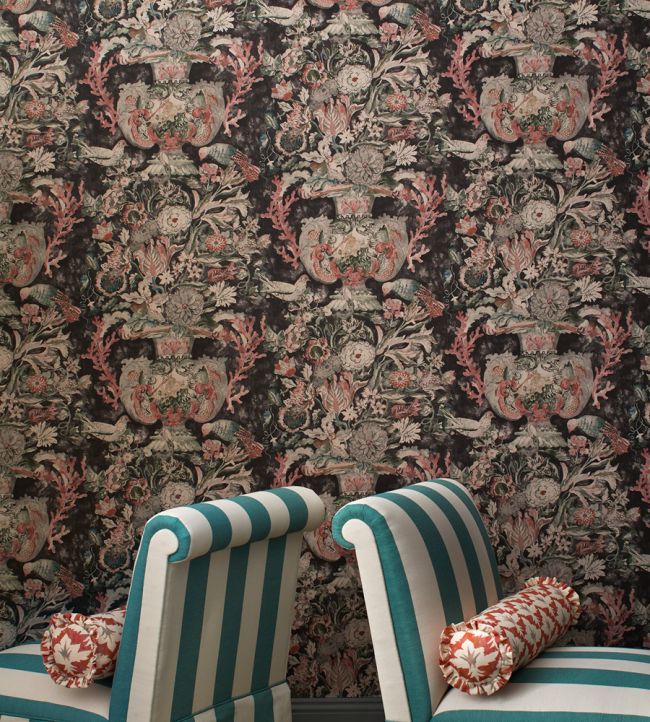 Neptune's Vase Wallpaper - Charcoal - Madeaux - W1900 - 02 - Premier Wallcovering