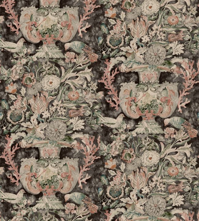 Neptune's Vase Wallpaper - Charcoal - Madeaux - W1900 - 02 - Premier Wallcovering