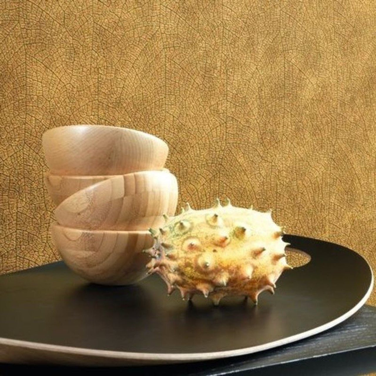 Nervure Noisetier Woods Wallpaper - Jaune - Casadeco - 26212313 - Premier Wallcovering