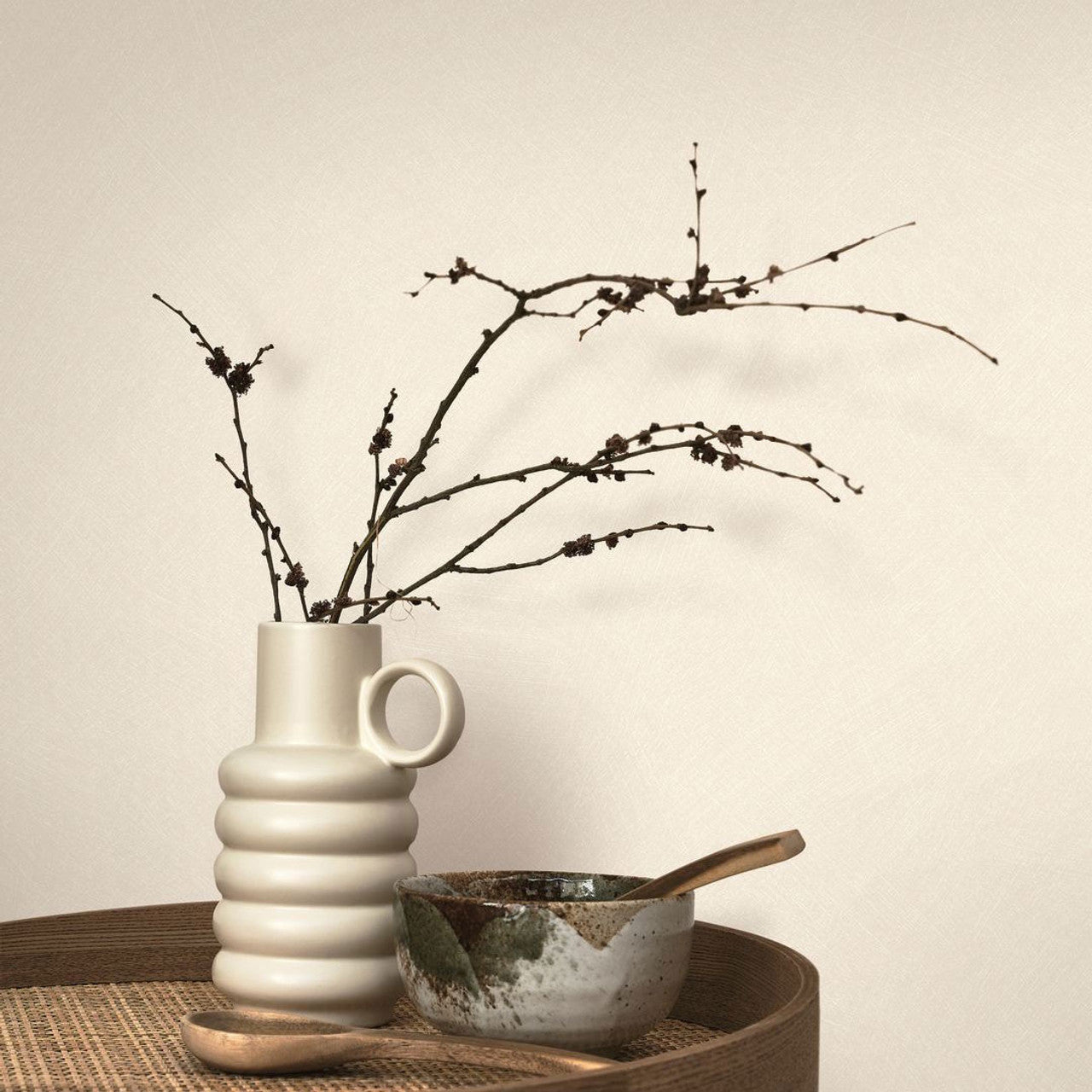 Nest Wallpaper - Beige Pierre - Casadeco - 201001010 - Premier Wallcovering