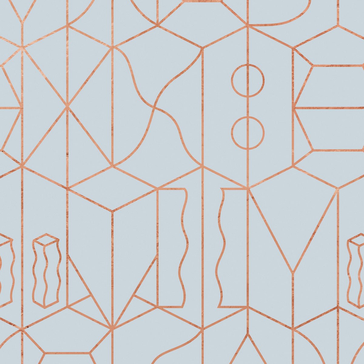 Never Ending Copper Foil Wall Mural - Blue - NLXL - SUZ - 13 - Premier Wallcovering