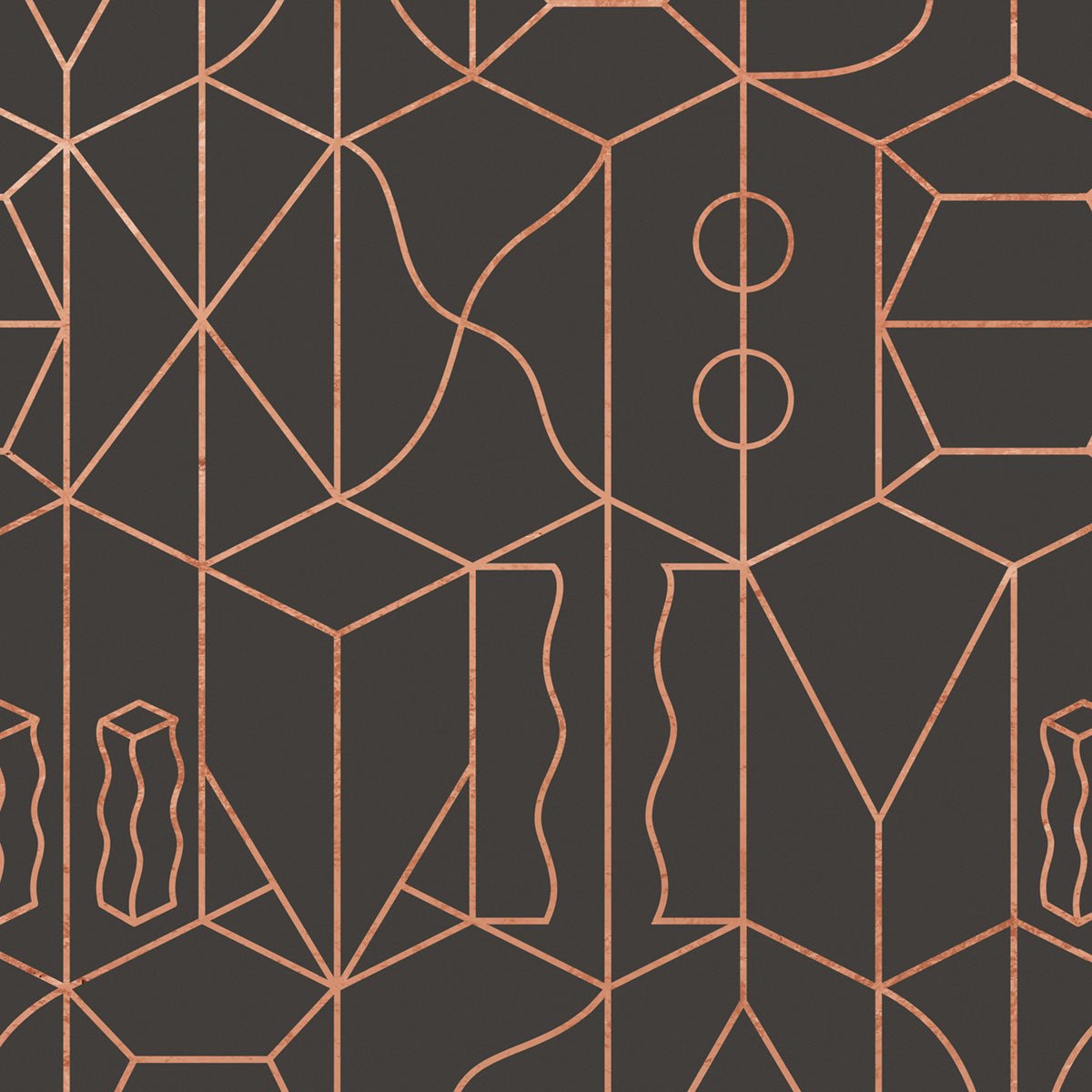 Never Ending Copper Foil Wall Mural - Brown - NLXL - SUZ - 14 - Premier Wallcovering