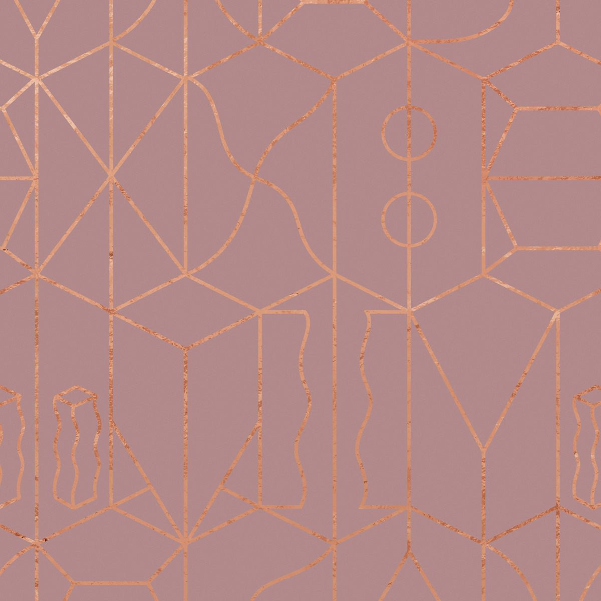 Never Ending Copper Foil Wall Mural - Pink - NLXL - SUZ - 15 - Premier Wallcovering