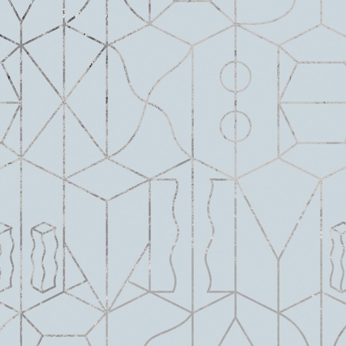 Never Ending Silver Foil Wall Mural - Blue - NLXL - SUZ - 17 - Premier Wallcovering