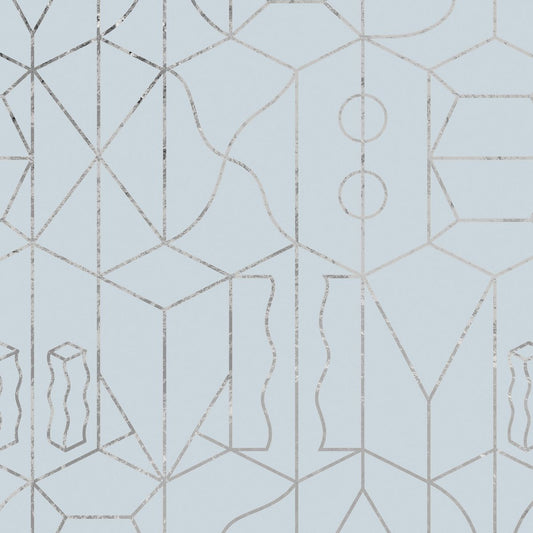 Never Ending Silver Foil Wall Mural - Blue - NLXL - SUZ - 17 - Premier Wallcovering