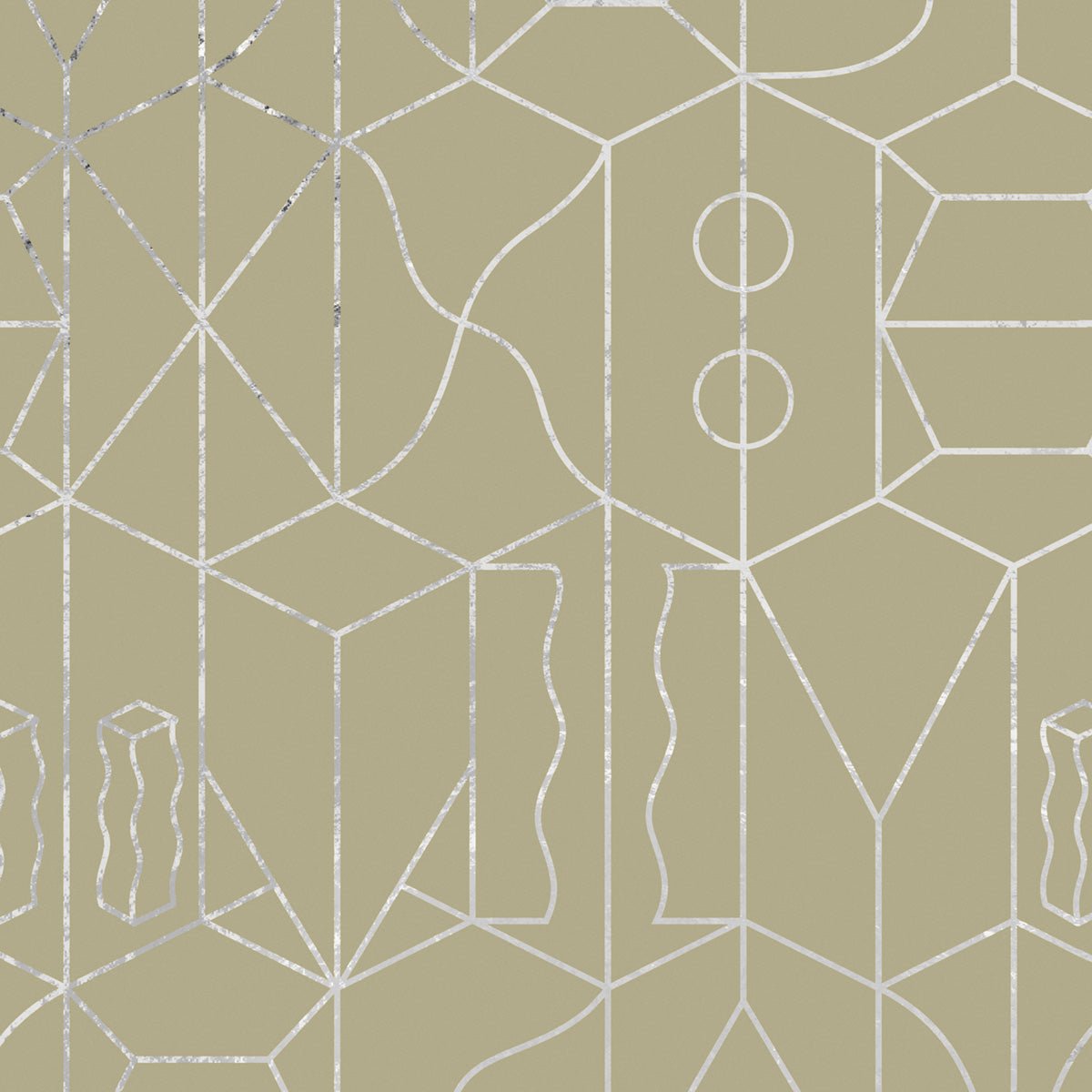 Never Ending Silver Foil Wall Mural - Green - NLXL - SUZ - 20 - Premier Wallcovering