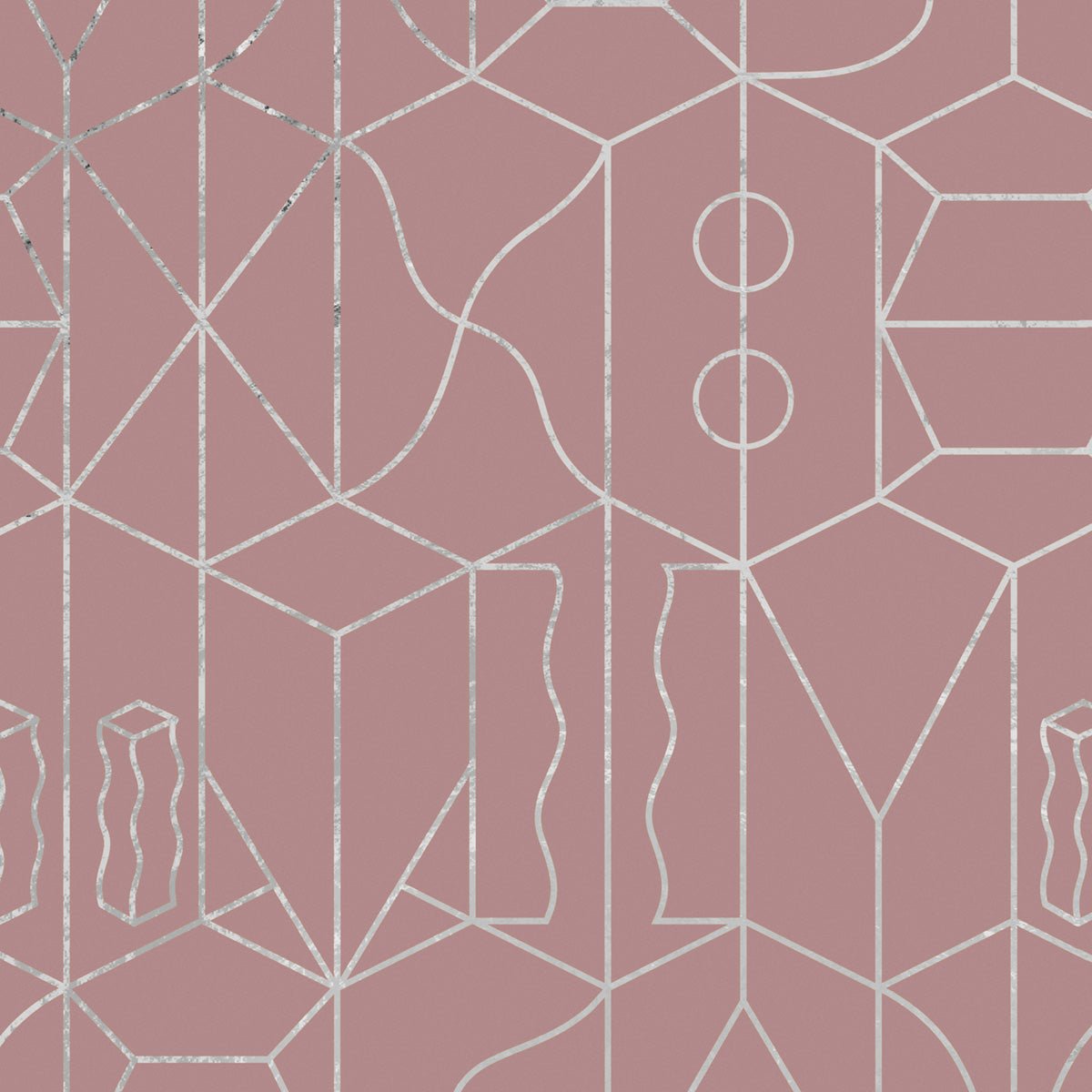 Never Ending Silver Foil Wall Mural - Pink - NLXL - SUZ - 19 - Premier Wallcovering