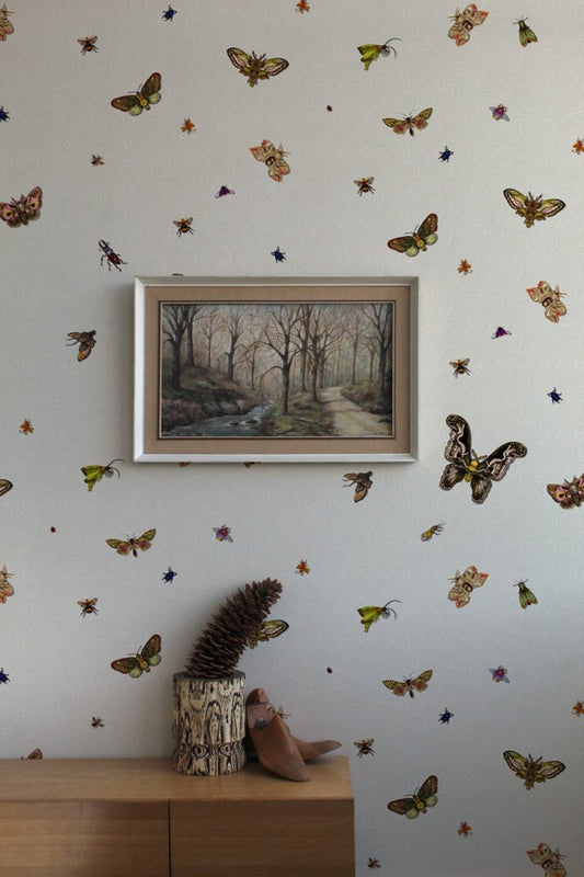 Nightcrawlers Wallpaper - Warm Stone - Timorous Beasties - RUS/NCR/MATT/01 - Premier Wallcovering